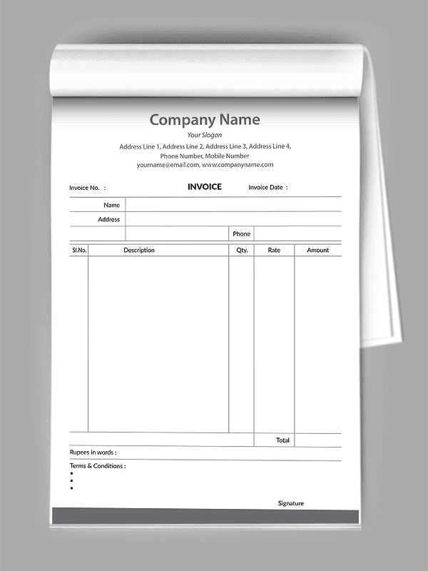 Invoice or Bill Book