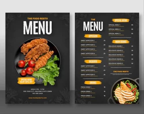 Menu Card (Restaurant  Cafe)
